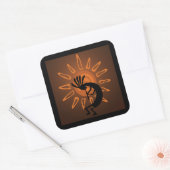 Sticker Brown Kokopelli Sun Southwest Rustic (Enveloppe)