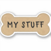 Sticker Brown Milk Bone with Text (Devant)