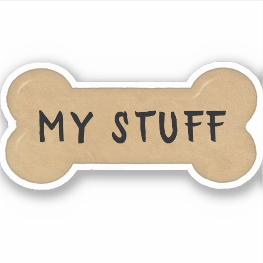 Sticker Brown Milk Bone with Text (Devant)