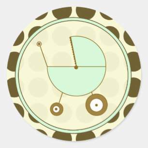 Sticker Brown Polka Dot et Green Baby Carrier