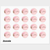 Sticker Brown & rose Floral Design Baby shower (Feuille)