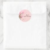 Sticker Brown & rose Floral Design Baby shower (Sac)