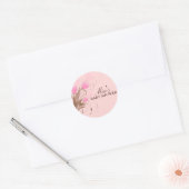 Sticker Brown & rose Floral Design Baby shower (Enveloppe)