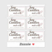 Sticker Brown rustique fait avec coeur d'amour Bougies nat (Feuille)