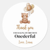 Sticker Brown Teddy Bear Balloon Premier Anniversa (Devant)