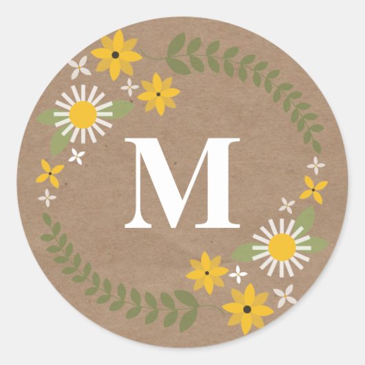 Sticker Brown Wilflower Monogram (Devant)