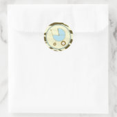 Sticker Brown Zebra Print et Blue Baby Carriage (Sac)