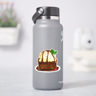 Sticker Brownie au Chocolat avec Crème Glacée Vanille