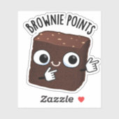 Sticker Brownie Points Funny Snack Pun  (Feuille)