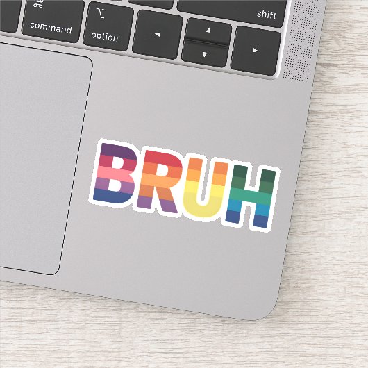 Sticker Bruh Mème Citation Drôle Frère Salutation Gay Fier (Détail)