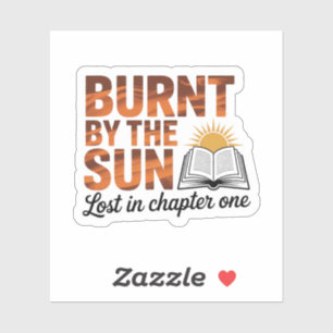 Sticker Brûlé par l'amoureux du livre d'été du soleil