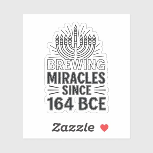 Sticker Brûler des miracles depuis 164 BCE Hanoukka juif (Feuille)
