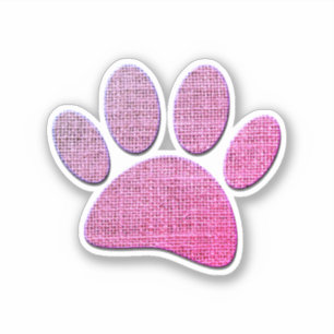 Sticker Brûlure Paw Dog Imprimer En Rose