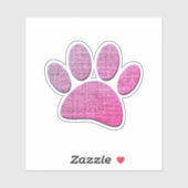 Sticker Brûlure Paw Dog Imprimer En Rose (Feuille)
