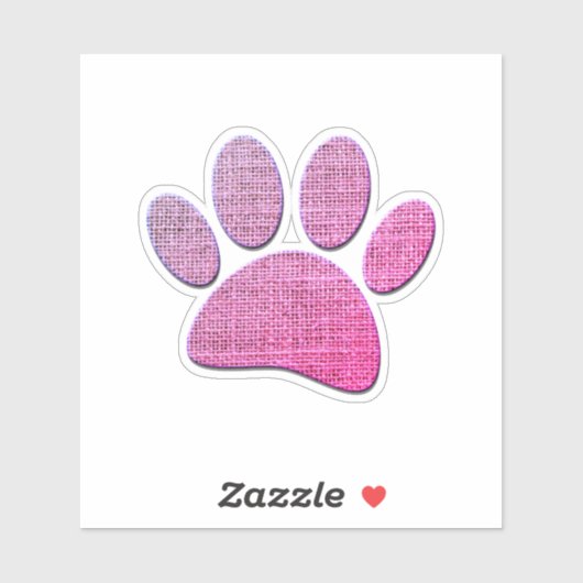 Sticker Brûlure Paw Dog Imprimer En Rose (Feuille)