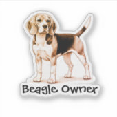 Sticker Brun Beagle Personnelisé (Devant)