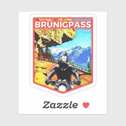 Sticker Brünigpass - Alpenpässe pass suisse alpin (Feuille)