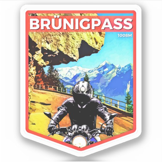 Sticker Brünigpass - Alpenpässe pass suisse alpin (Devant)