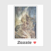 Sticker Brünnhilde et le bûcher funéraire de Siegfried (Feuille)