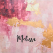 Sticker Brush artistique touche or et rose (Devant)