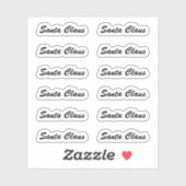 Sticker Brush Script Kiss-Cut Santa Claus Signature (Feuille)