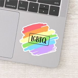 Sticker Brushstrokes LGBTQ Arc-en-ciel