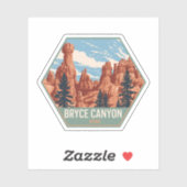 Sticker Bryce Canyon National Park Utah Vintage voyage (Feuille)