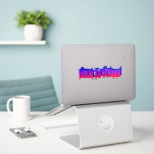 Sticker BTS-Rouge-Bleu (Ordinateur portable sur le bureau)
