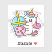 Sticker Bubble Tea Love Unicorn (Feuille)