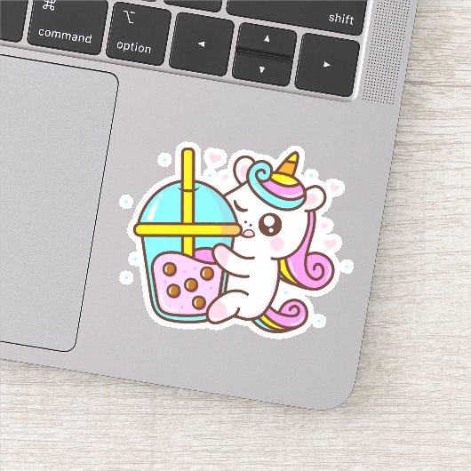 Sticker Bubble Tea Love Unicorn (Détail)