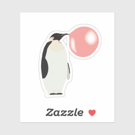 Sticker Buble Gomme Penguin soufflant bulle (Feuille)