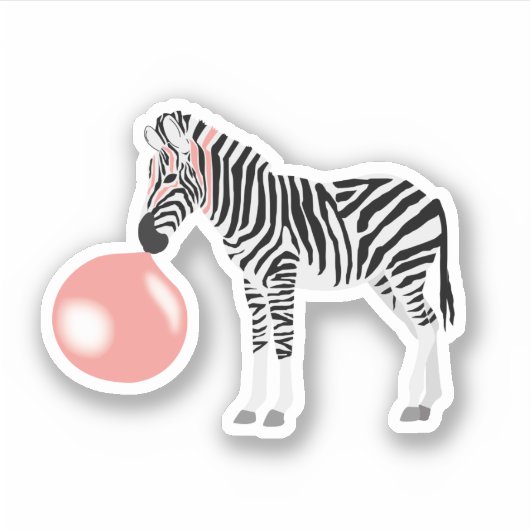 Sticker Buble Gum Zebra Blowbble (Devant)