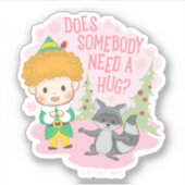 Sticker Buddy l'Elfe Quelqu'un a besoin d'un câlin ? (Devant)