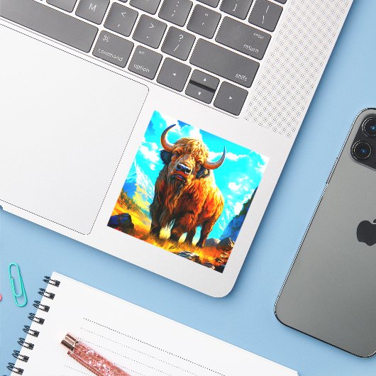 Sticker Buffalo (Ordinateur portable avec iPhone)