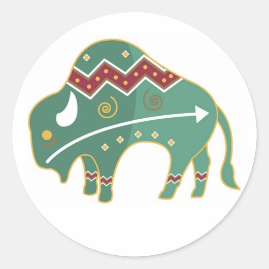 Sticker Buffalo Design Amérindien (Devant)