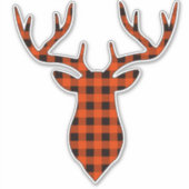 Sticker Buffalo Plaid Buck Deer Antlers (Devant)