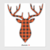 Sticker Buffalo Plaid Buck Deer Antlers (Feuille)