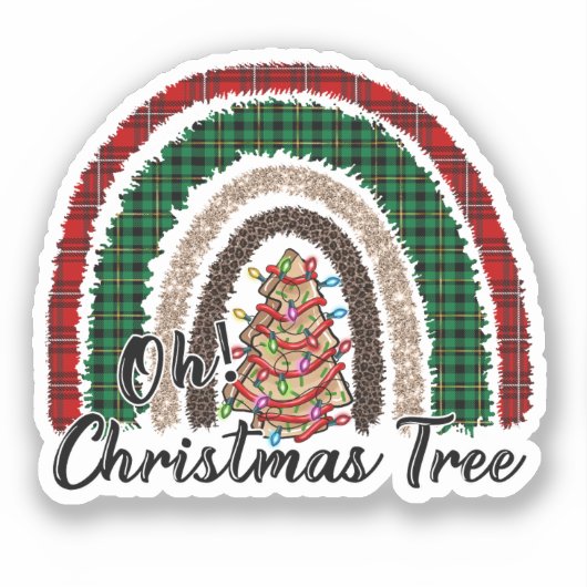Sticker Buffalo Plaid & Empreinte de léopard Rainbow (2) (Recto)
