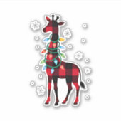 Sticker Buffalo Plaid Family Matching Giraffe Christmas Pa (Devant)