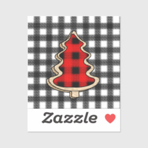 Sticker Buffalo Plaid, Red En vichy sapins de Noël