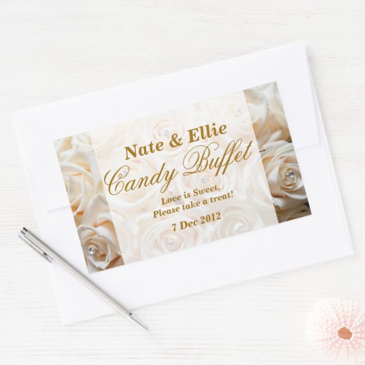 Sticker Buffet Rose ivoire (Enveloppe)