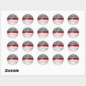 Sticker Buffet Rouge, Gris et Noir Damas (Feuille)