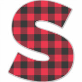 Sticker Buffle rouge et noir plaqué Gras Monogramme S (Devant)