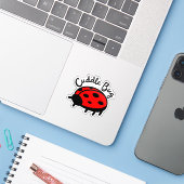 Sticker Bug de câlin Ladybug | Design agréable et conforta (Ordinateur portable avec iPhone)