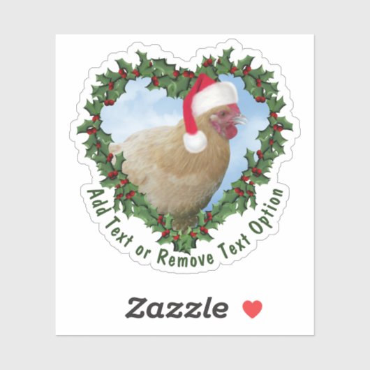 Sticker Bug Orpington Wreath Chicken Wreath Noël (Feuille)