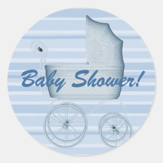 Sticker Buggy Stripes baby shower