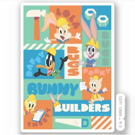 Sticker BUGS BUNNY BUILDERS™| Character Grid Pattern (Devant)
