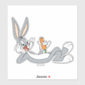 Sticker BUGS BUNNY™ Lying Down Eating Carrot (Feuille)