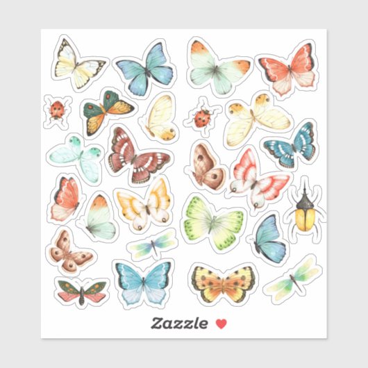 Sticker Bugs & Butterflies (Feuille)