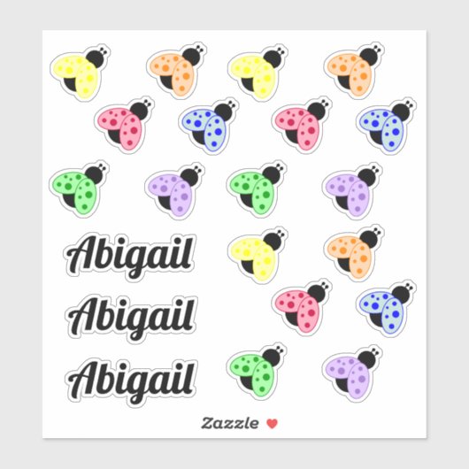 Sticker Bugs de couleurs multiples (Feuille)